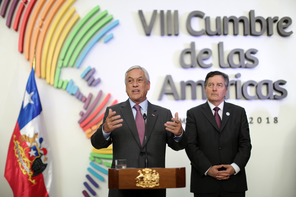 Chiles Präsident Sebastian Pinera beim Amerika-Gipfel in Lima