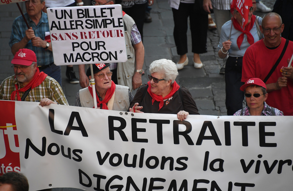 Demonstrationen in Frankreich gegen Politik von Präsident Emmanuel Macron