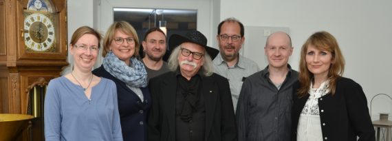 Der Gewerkschaftsvorstand des "Bezirksvereins Aachener Presse" (v. l.): Andrea Thomas, Stefanie Tyroller, Michael Klarmann, Hubert vom Venn, Karl Stüber, Wolfgang Birkenstock und Heike Eisenmenger (Foto: Ralf Roeger)