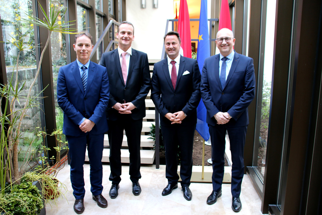 Marc Knauf, Oliver Paasch, Xavier Bettel und Volker Klinges (Bild: Kabinett Paasch)