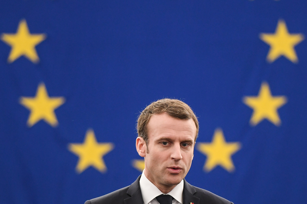 Der französische Präsident Emmanuel Macron spricht vor dem Europäischen Parlament (17. April 2018)