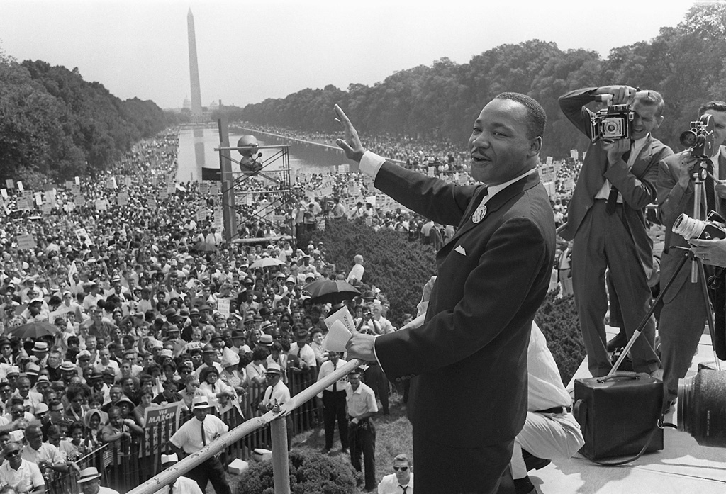 Martin Luther King beim "Marsch auf Washington" am 28. August 1963