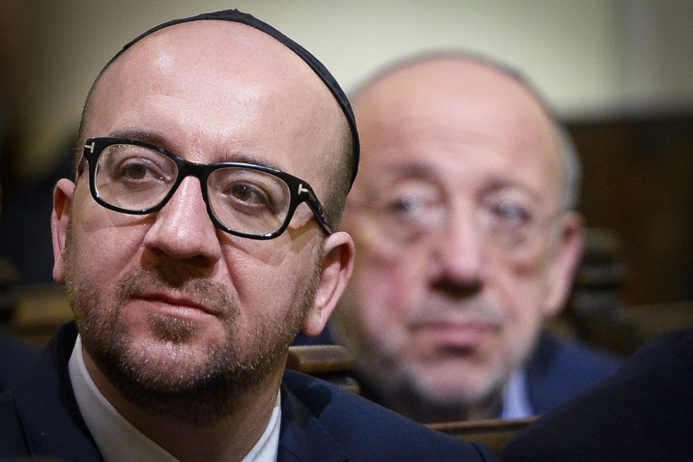 Premier Charles Michel in der Brüsseler Synagoge