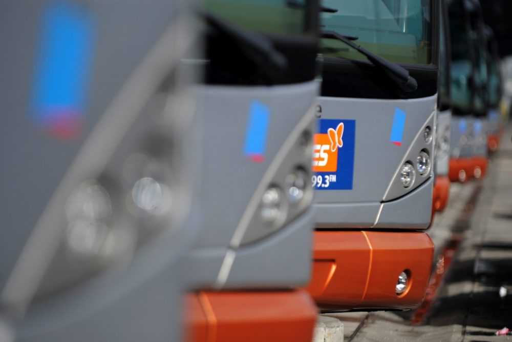 Busse der Stib in einem Depot in Anderlecht (19.3.2008)