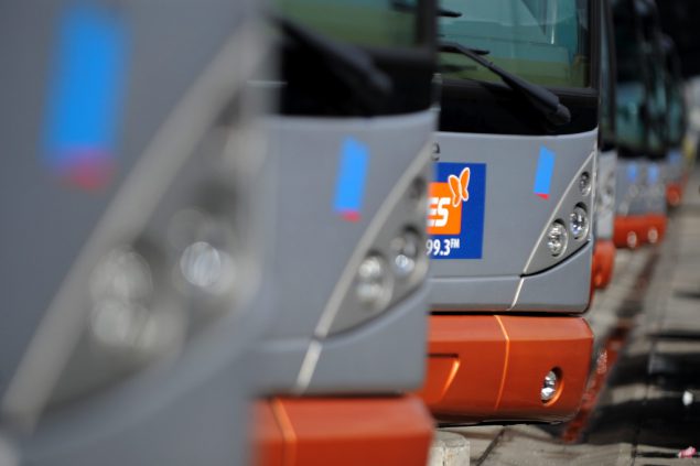 Busse der Stib in einem Depot in Anderlecht (19.3.2008)