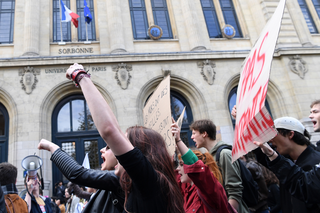 Studentenproteste an der Sorbonne