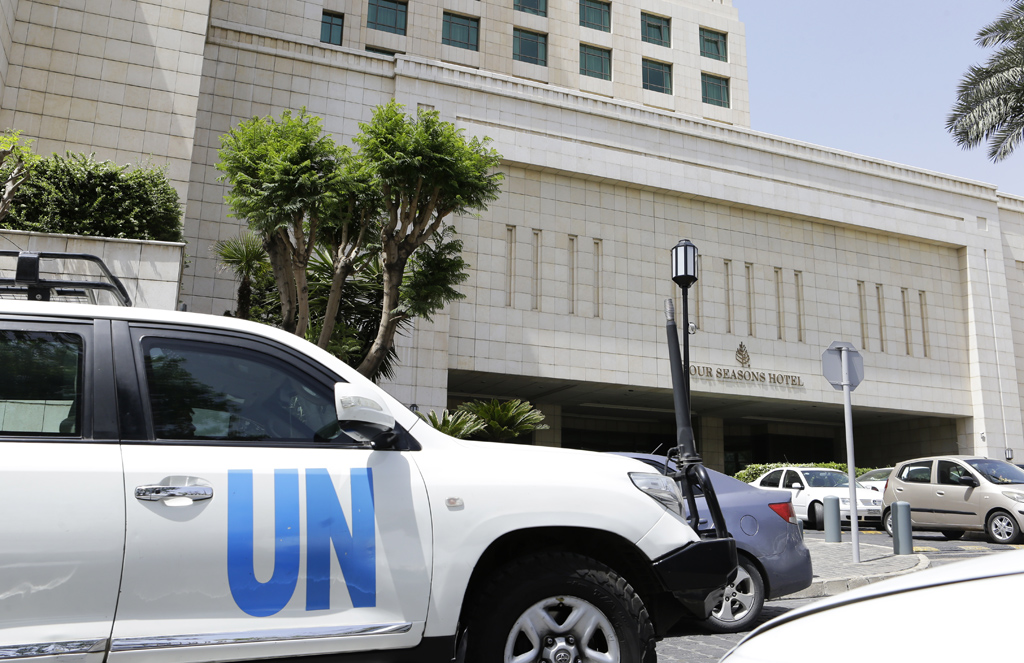 Fahrzeug der Vereinten Nationen in Damaskus (Illustrationsbild: Louai Beshara/AFP)