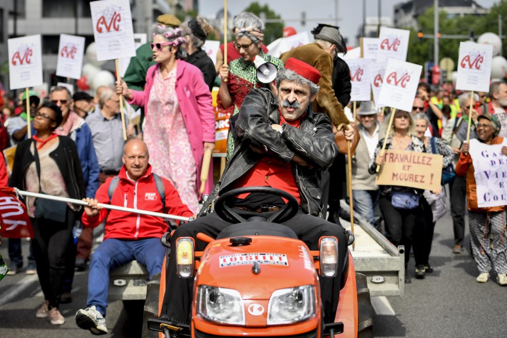 Protest gegen die Rentenreform der Föderalregierung in Brüssel (Bild: Dirk Waem/Belga)