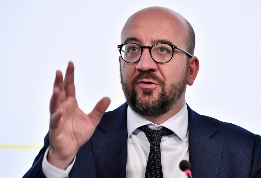 Premierminister Charles Michel währ'end der Sitzung des Ministerrates am 25.5.2018 in Brüssel