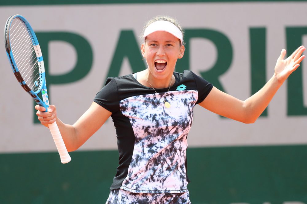 Roland Garros: Elise Mertens am 31.5.2018 nach dem Sieg über Heather Watson