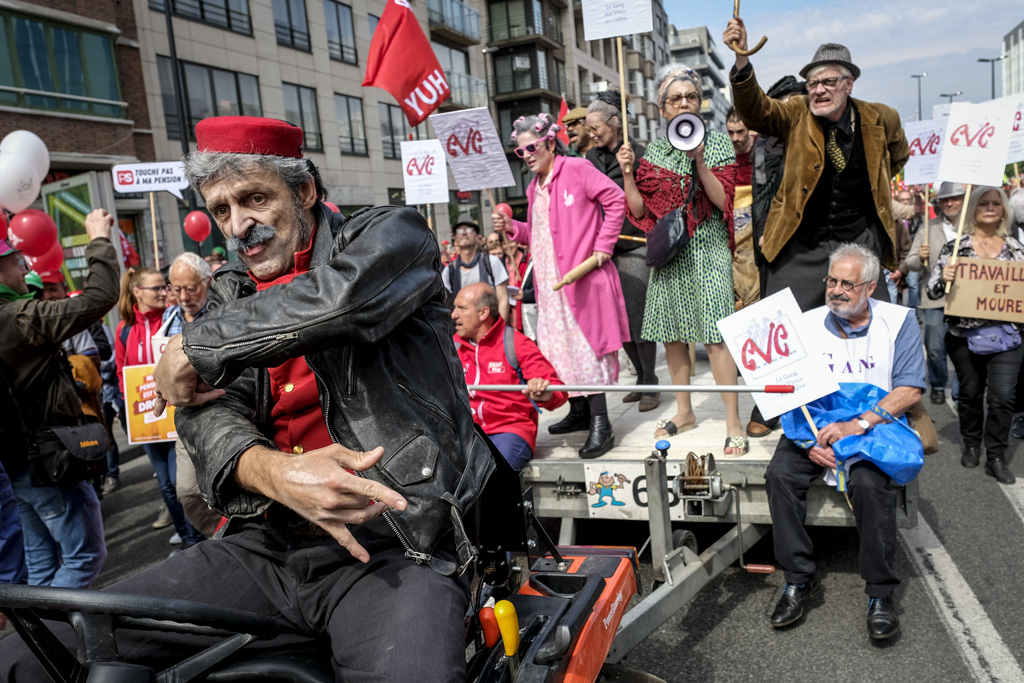 Demonstration gegen Rentenreformpläne in Brüssel