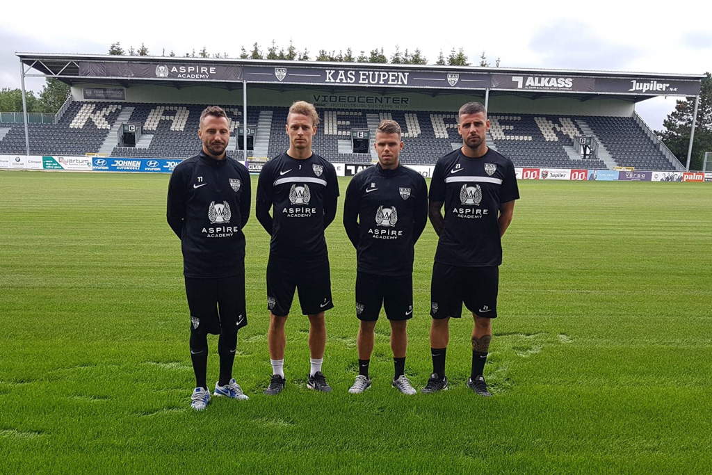 Die vier neuen Spieler der AS: Mégan Laurent, Julian Schauerte, Danijel Milicevic und Xavi Molina (vlnr) (Bild: Christophe Ramjoie/BRF)
