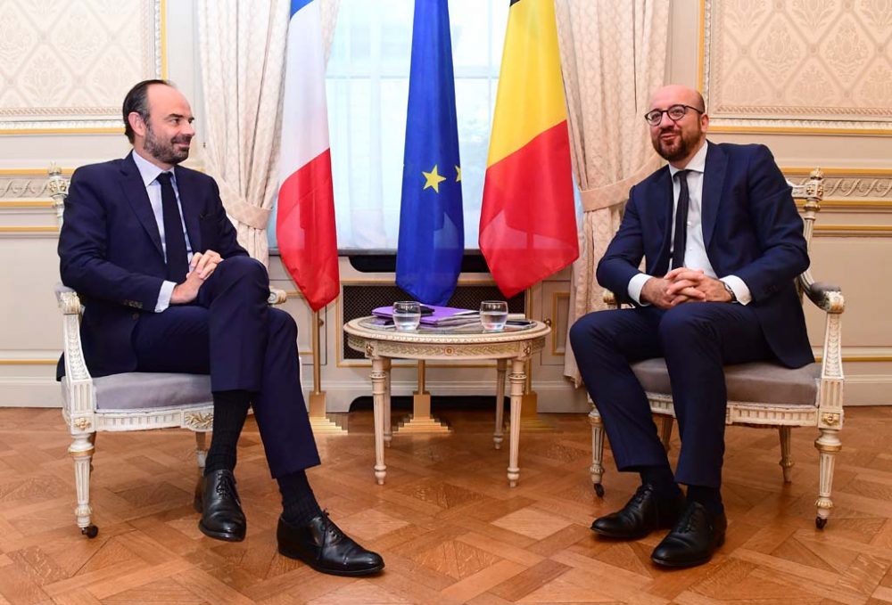 Premier Charles Michel und sein französischer Amtskollege Edouard Philippe