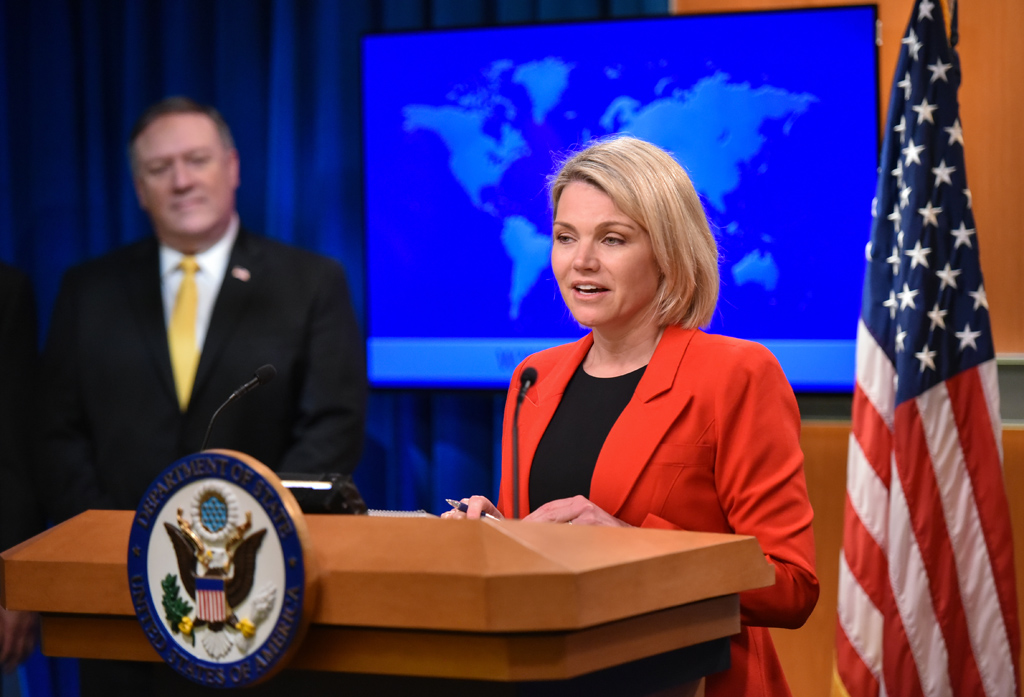 Die Sprecherin des US-Außenministeriums, Heather Nauert, am 29.5.2018