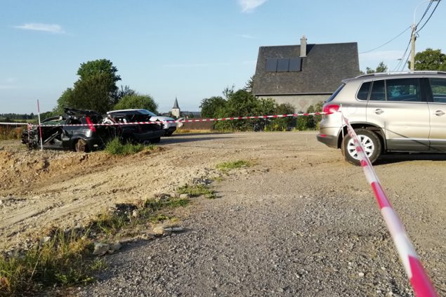 Der Parkplatz gegenüber der Notrufzentrale in Büllingen