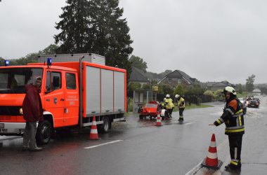 Überschwemmte Straßen in der Eifel (1. Juni 2018)