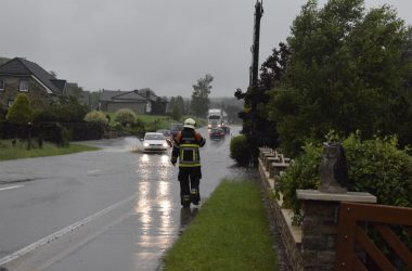 Überschwemmte Straßen in der Eifel (1. Juni 2018)