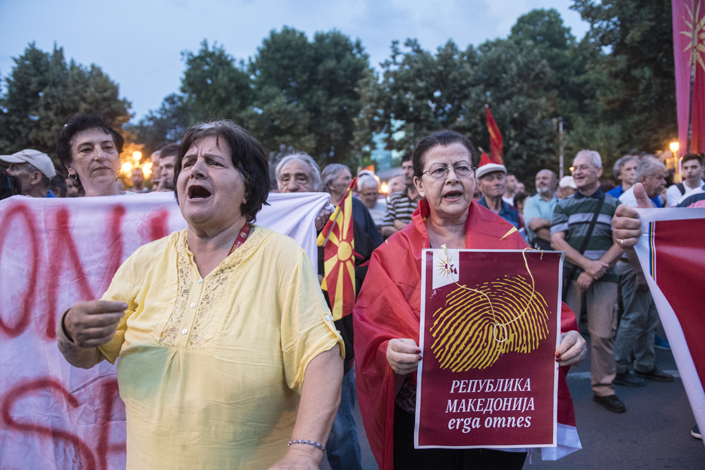 Demo gegen den neuen Namen von Mazedonien in Skopje