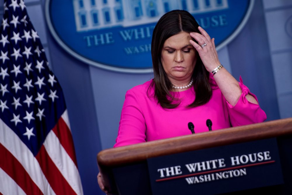 Sarah Huckabee Sanders, Pressesprecherin von Trump (Bild: Brendan Smialoswki/AFP)