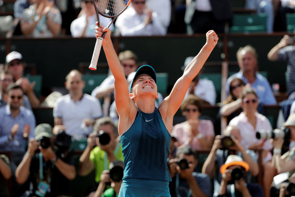 Die Tennis-Weltranglisten-Erste Simona Halep am 7.6.2018 bei Roland Garros