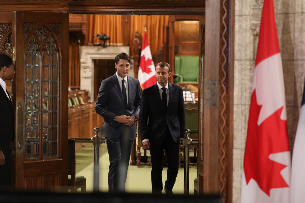 Kanadas Premierminister Justin Trudeau und Frankreichs Präsident Emmanuel Macron