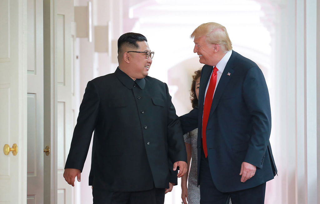 Donald Trump und Kim Jong Un am Dienstag in Singapur