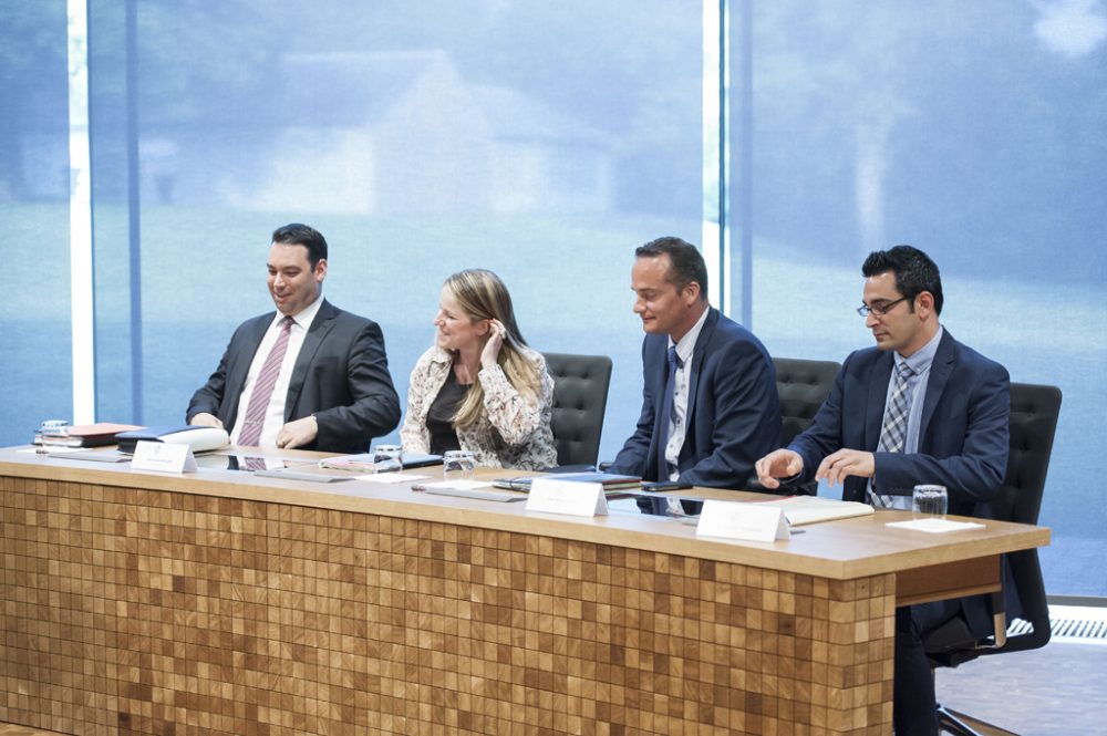 Harald Mollers, Isabelle Weykmans, Oliver Paasch und Antonios Antoniadis im PDG