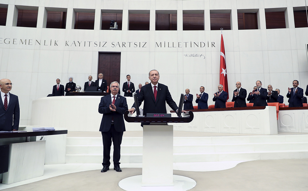 Recep Tayyip Erdogan legt am 9.7.2018 seinen Amtseid ab