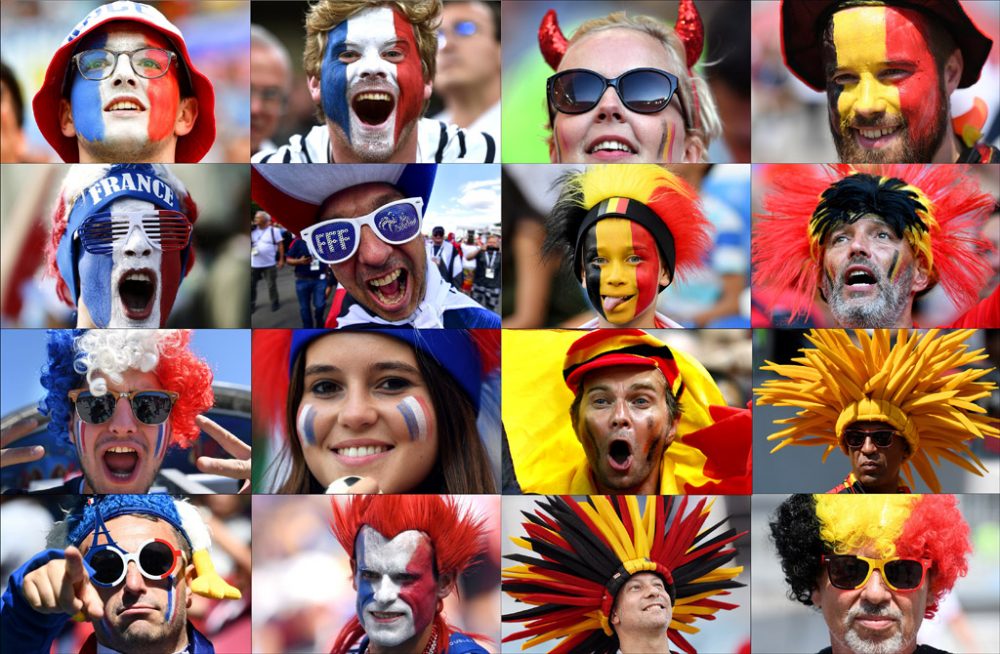 Frankreich- und Belgien-Fans