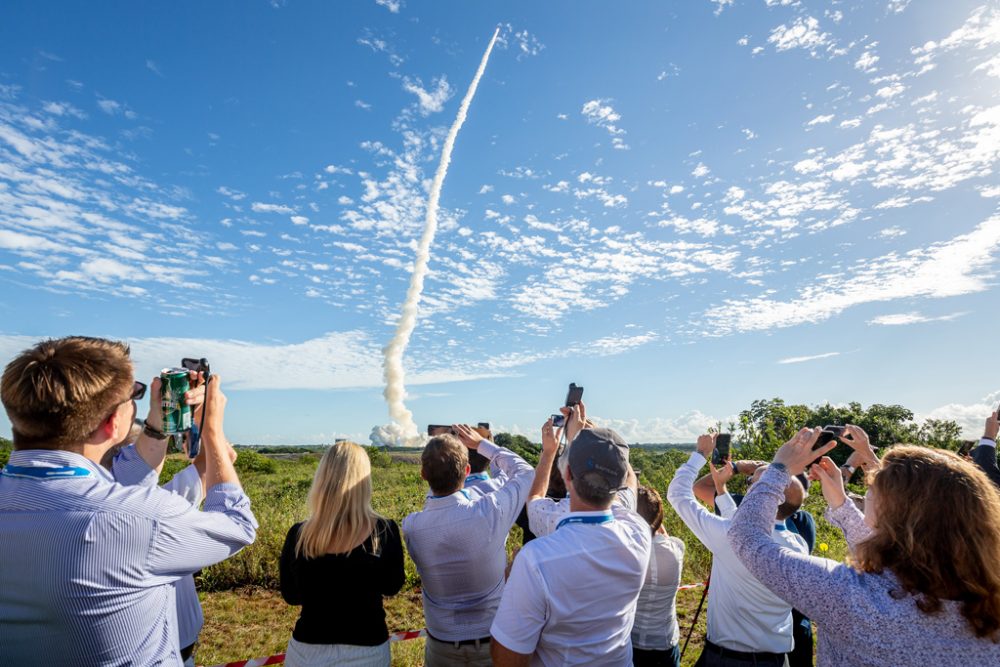 Start der Ariane-5-Rakete mit vier Galileo-Satelliten an Bord am 25. Juli in Kourou (Bild: AFP)