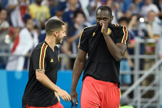 Eden Hazard und Romelu Lukaku am 2.7.2018 in Rostow