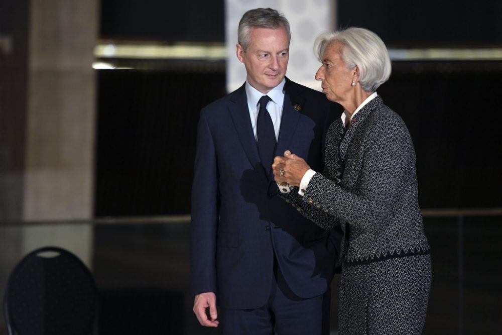 Frankreichs Wirtschafts- und Finanzminister Bruno Le Maire mit IWF-Chefin Christine Lagarde