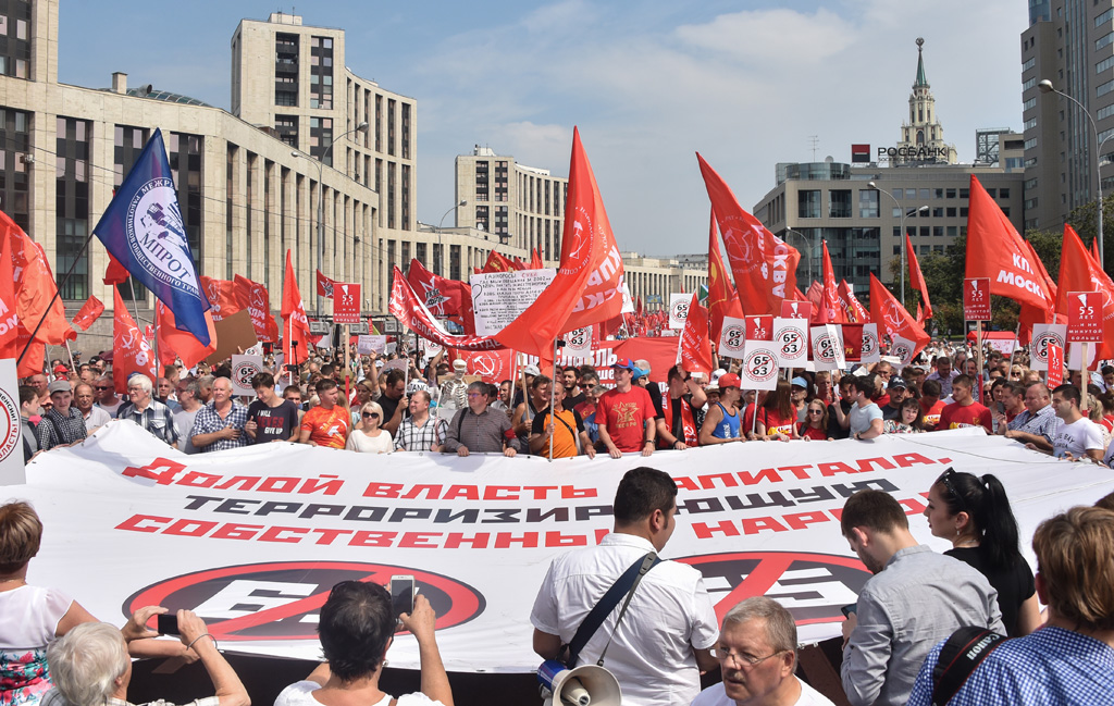 Russen protestieren gegen Rentenpläne