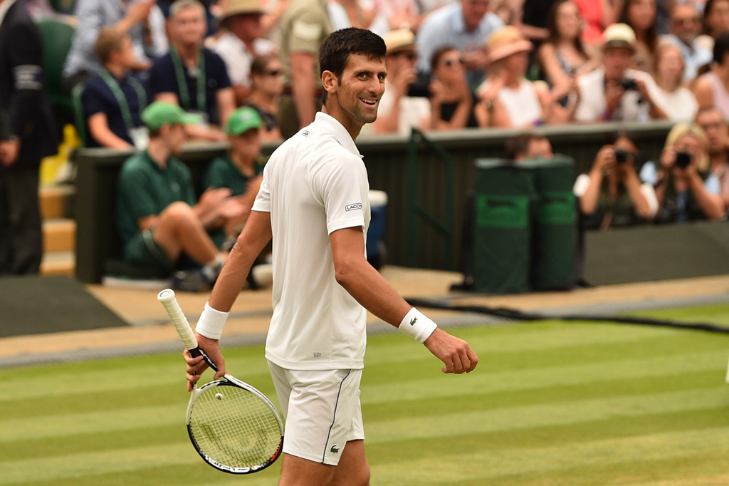 Novak Djokovic gewinnt am 14.7.2018 das Halbfinale gegen Rafael Nadal