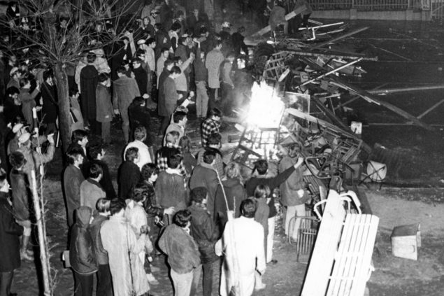 Demonstration an der Freien Universität Brüssel im Dezember 1986 (Archivbild: Belga)