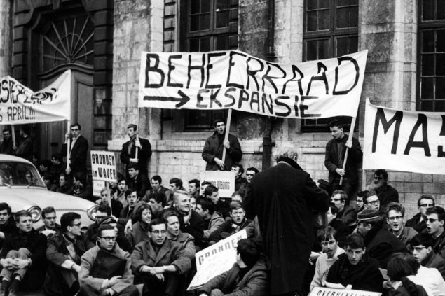 Studentenprotest 1967 in Löwen (Archivbild: Belga)