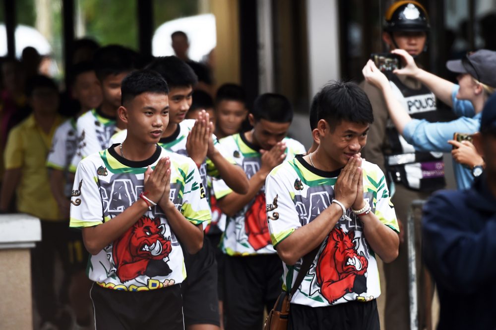 Erster öffentlicher Auftritt der Thai-Fußballer