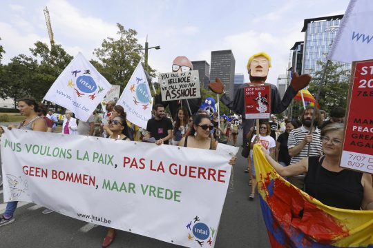 Trump not welcome: Demonstration in Brüssel