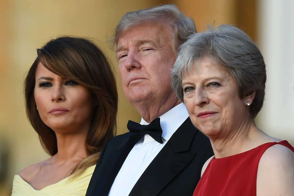 Melania Trump, Donald Trump und Theresa May
