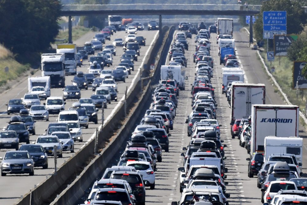 Stau auf der A7 im Südosten von Frankreich