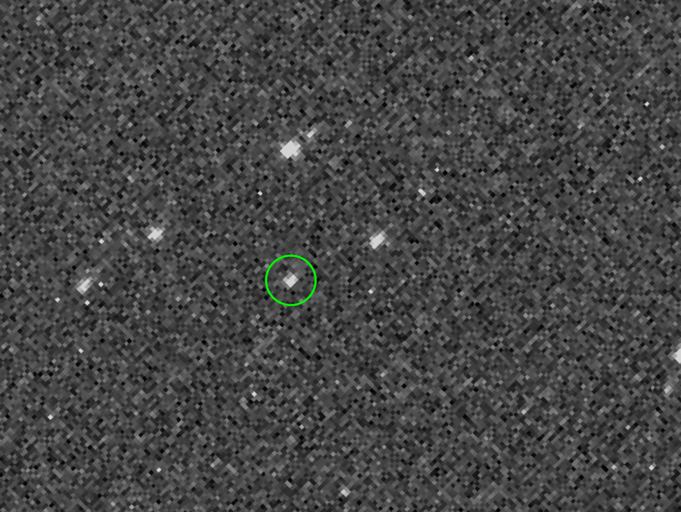 Der Asteroix Bennu (umkreist) auf einem von der US-Sonde "Osiris-Rex" aufgenommenen Bild