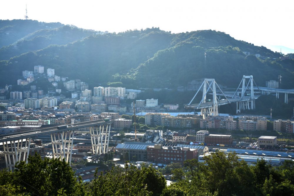 Die eingestürzte Brücke in Genua