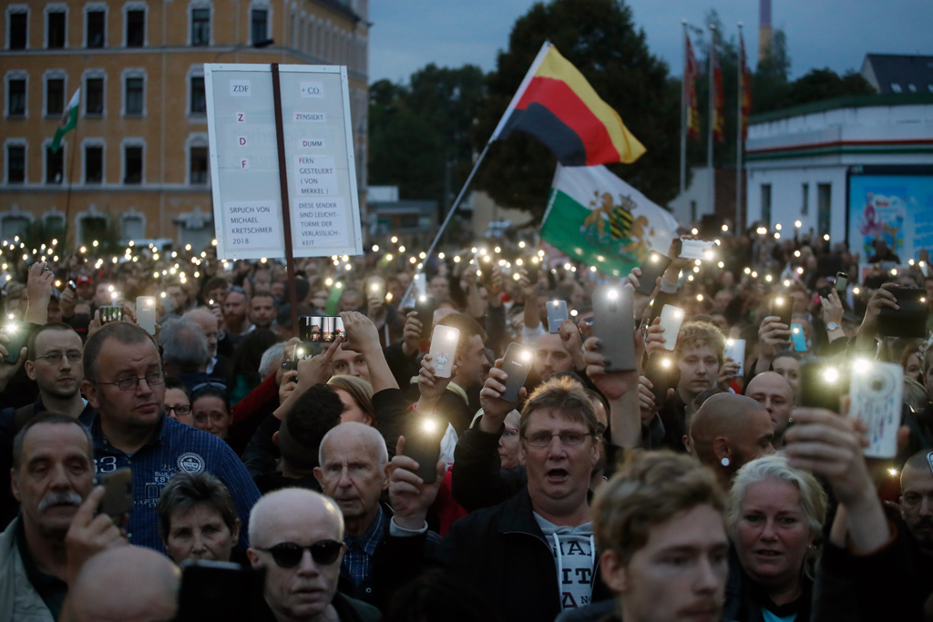 Protestkundgebung der rechtspopulistischen Bewegung Pro Chemnitz am 30.8.2018