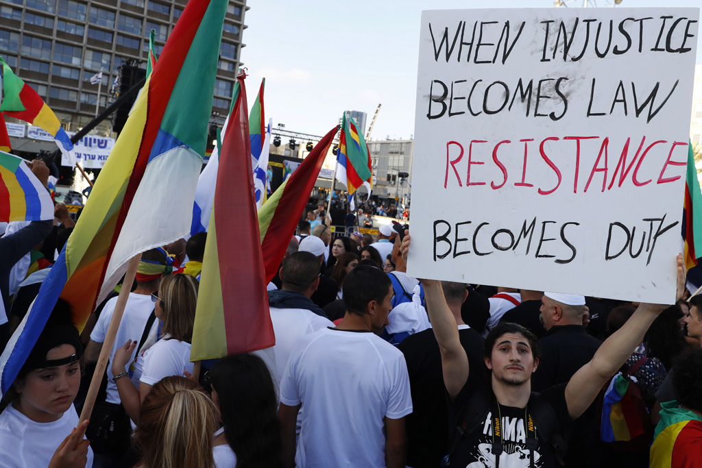 Demonstration gegen das "Nationalitätengesetz" in Tel Aviv