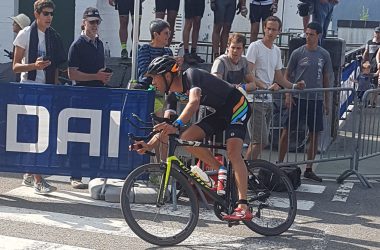 Alexis Krug beim Triathlon von Eupen (Bild: Christophe Ramjoie/BRF)