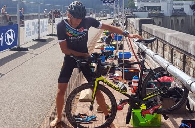 Alexis Krug beim Triathlon von Eupen (Bild: Christophe Ramjoie/BRF)