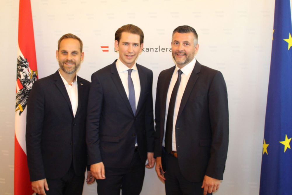 v.l. Colin Kraft, Sebastian Kurz, Pascal Arimont (Bild: CSP)