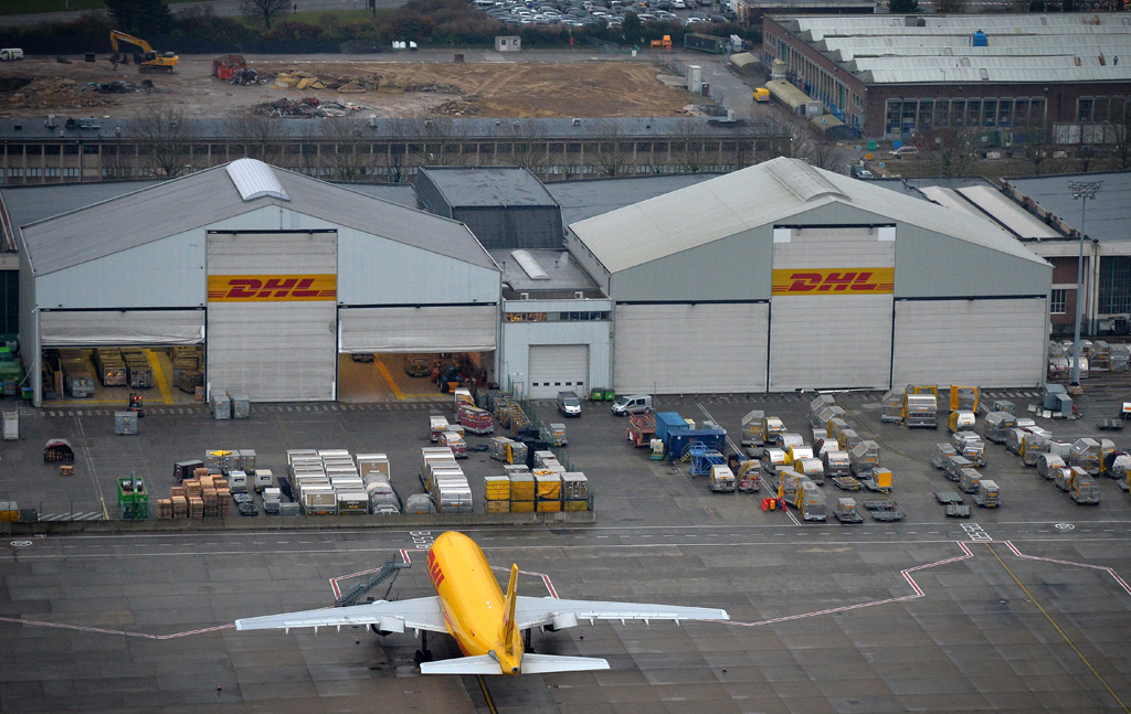 Illustrationsbild: DHL-Flugzeug am Brüsselere Flughafen Zaventem