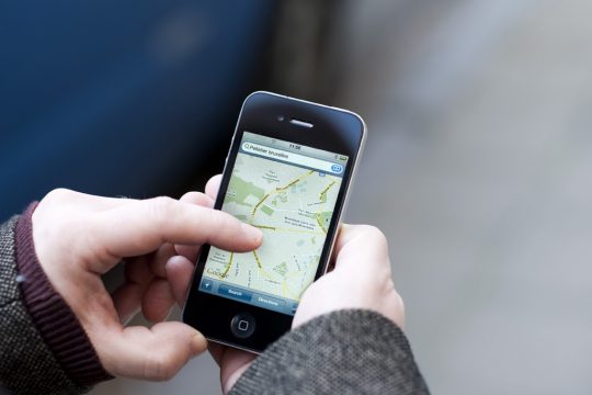 Google Maps auf einem belgischen Smartphone