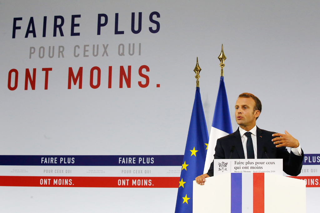 Emmanuel Macron stellt seinen Plan zur Bekämpfung von Armut vor